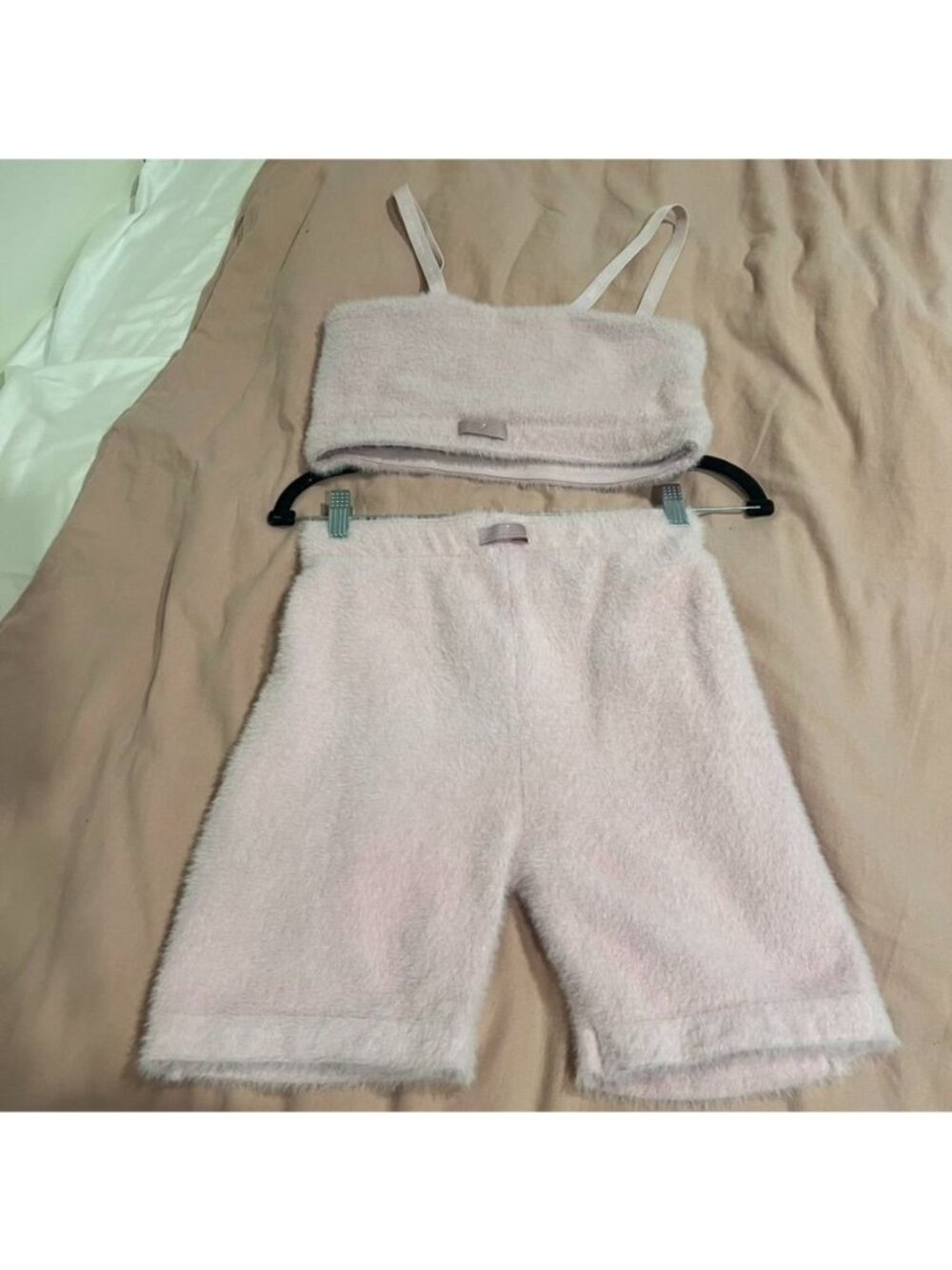 2PC Gymshark Whitney Simmons Pink Bandeau Shorts Matching Lounge Set Size Small
